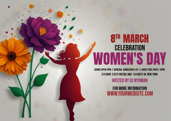 Grey Professional Women's History Month 2025 Postcard template