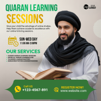 Grey Quran Learning Sessions Instagram Post template
