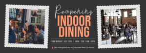 Grey Reopening Indoor Dining Facebook Cover P template