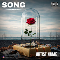 Grey Roses With Lingot Gold Album Cover template