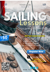 Grey Sailing Lessons A4 template