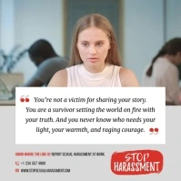 Grey Sexual Harassment Square Video template