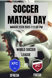 Grey Soccer Match Day Poster template