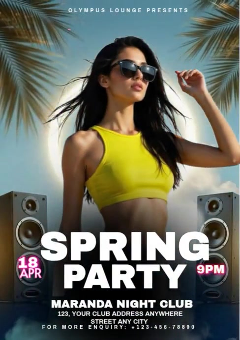Grey Spring Break Party A3 Template | PosterMyWall