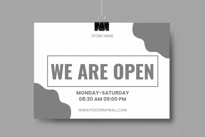 Store Opening Hours Posters Template | PosterMyWall