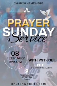 灰色 Sunday Prayer Service Tumblr Graphic Template