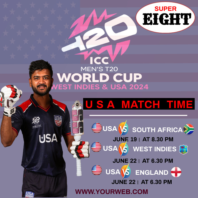 Plantilla de Grey T20 World Cup 2024 Usa Match Fixer Inst | PosterMyWall