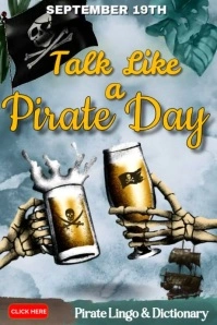 Grey Talk Like A Pirate Day  Poster ads template
