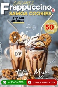 Grey  Today's Menu - Caramel Frappuccino  Poster โปสเตอร์ template