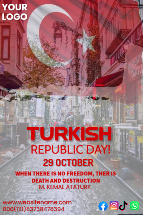 Copy of Grey Turkish Republic Day Poster | PosterMyWall
