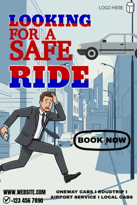 Grey Typographic Afforadble Car Service Online Template Poster