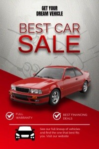 Grey Typographic Best Car Sale Template Poster