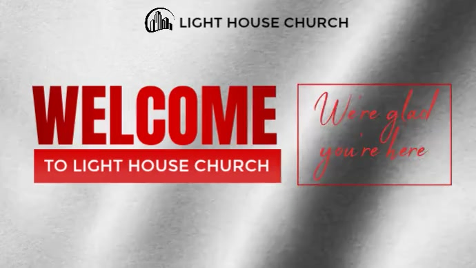 Grey Typographic Church Welcome Sign Digital Display Video Template ...