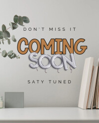 Grey Typographic Coming Soon Stay Tuned Posters  Instagram Portrait template