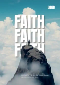 Grey Typographic Faith and Inspiration A3 Video template