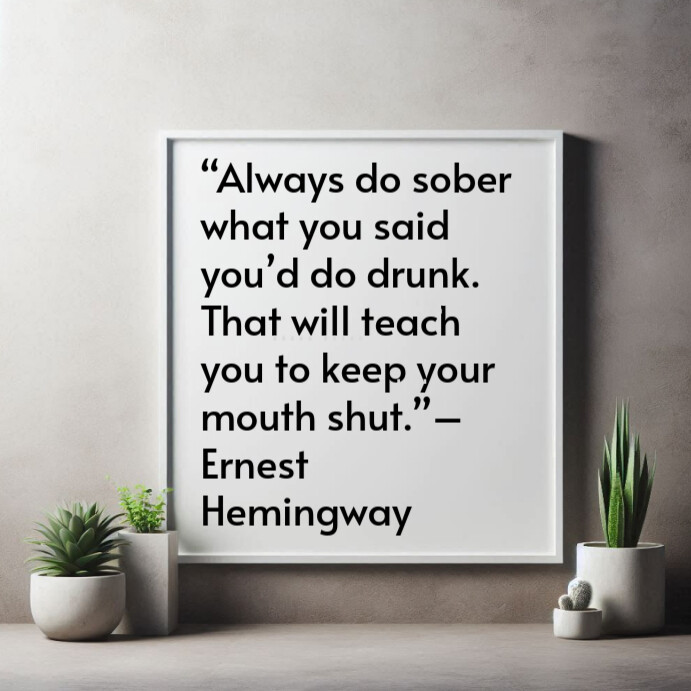 Grey Typographic Happy Hour Quote Instagram Post template