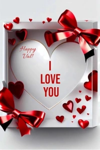 Grey Typographic Happy Valentine's Day Pinterest Graphic template