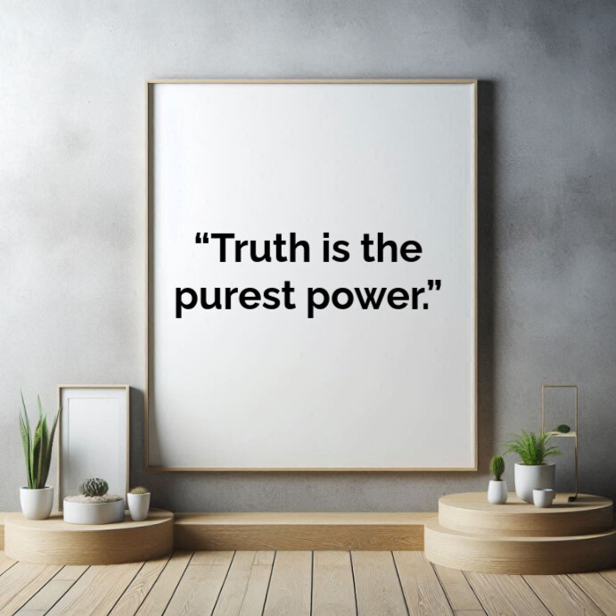 Grey Typographic Inspirational Honesty Quotes Square (1:1) Template ...