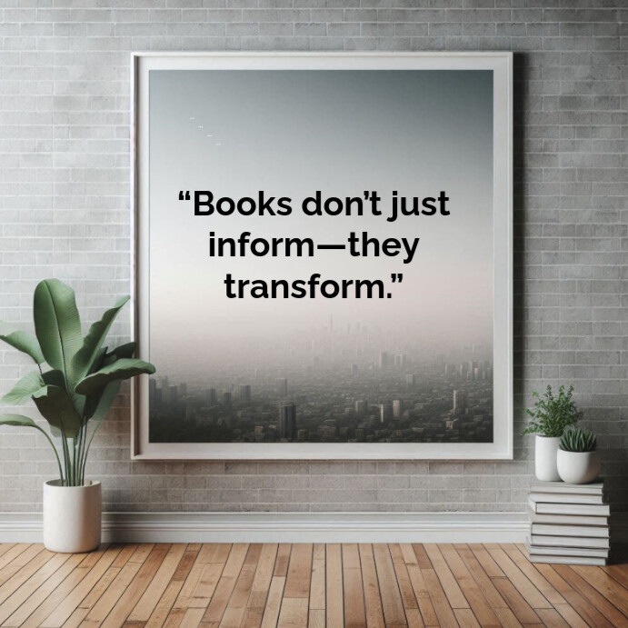Grey Typographic Inspirational Reading Quotes Square (1:1) template