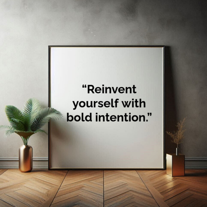 Grey Typographic Inspirational Self-improvement Quotes  Square (1:1) template