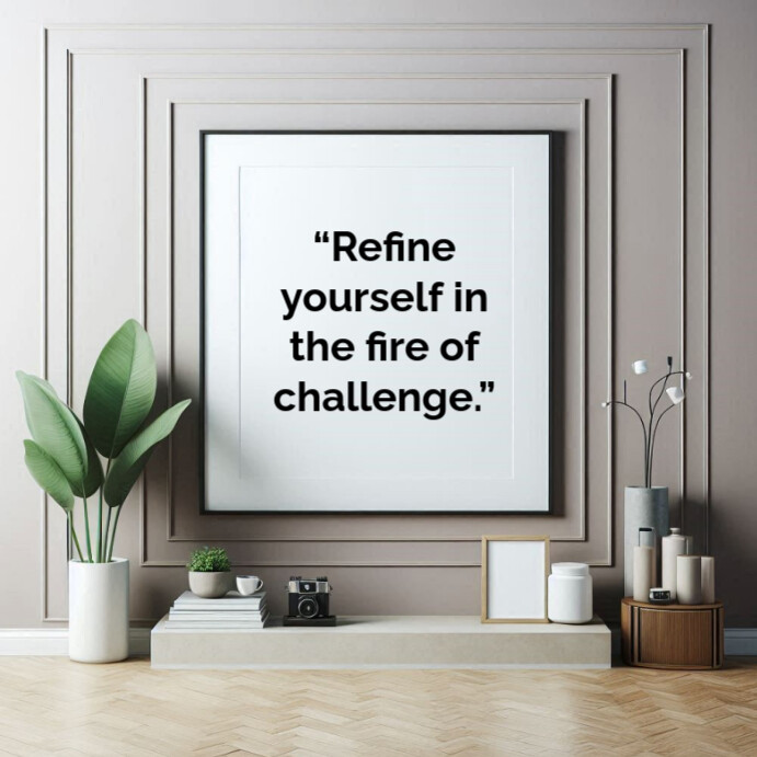 Grey Typographic Inspirational Self-improvement Quotes  Square (1:1) template