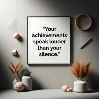 Grey Typographic Inspirational Showing Off Quotes Square (1:1) Template ...