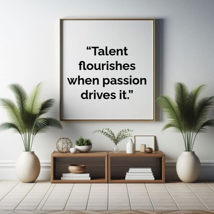 Plantilla de Grey Typographic Inspirational Talent Quotes Square (1:1 ...