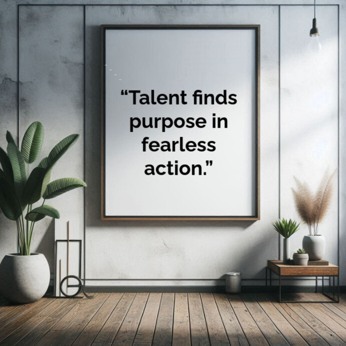 Grey Typographic Inspirational Talent Quotes Square (1:1) Template ...