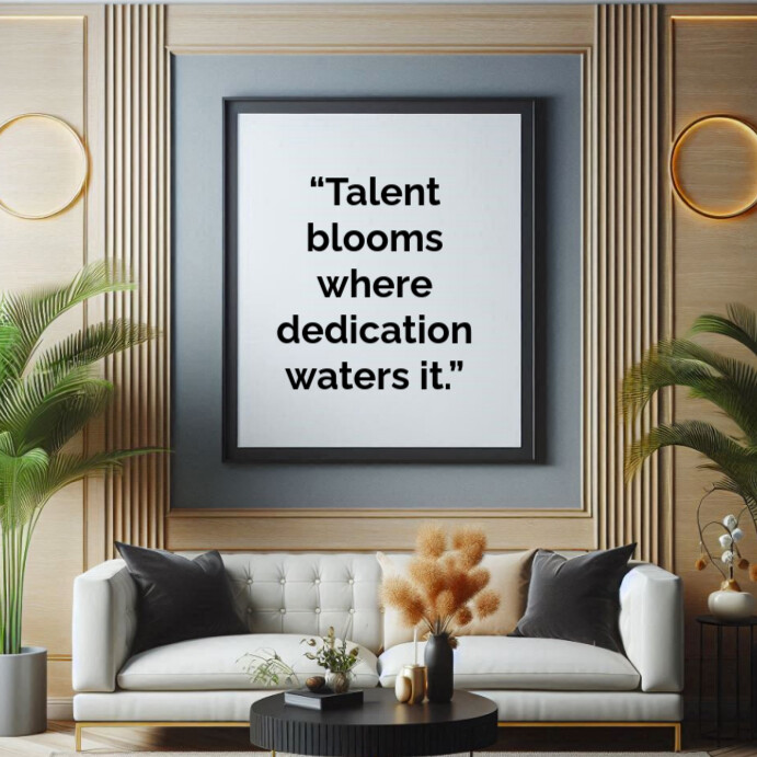 Plantilla de Grey Typographic Inspirational Talent Quotes Square (1:1 ...
