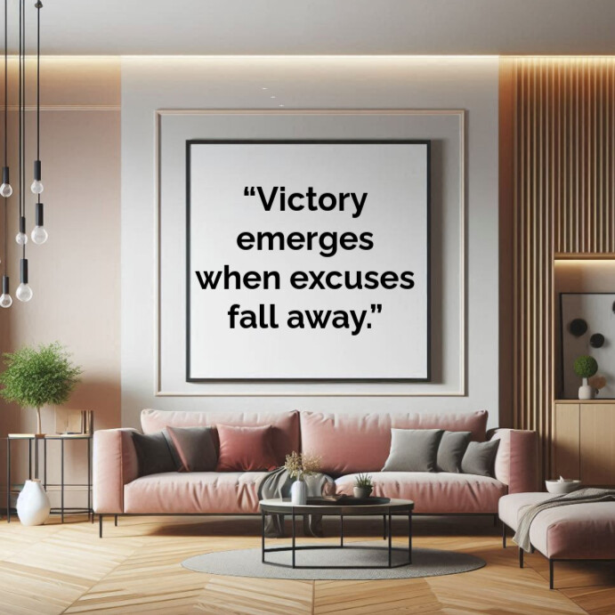 Grey Typographic Inspirational Victory Quotes Square (1:1) Template ...