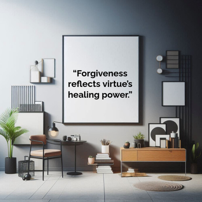 Grey Typographic Inspirational Virtue Quotes  Square (1:1) template