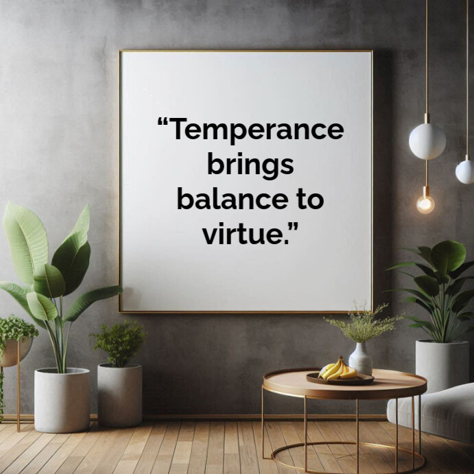 Grey Typographic Inspirational Virtue Quotes  Square (1:1) template