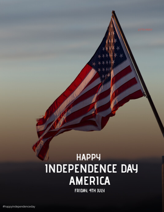 Grey Typographic July 4th Independence  Flyer (us Letter) template