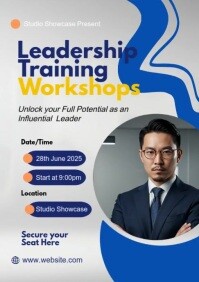 Grey Typographic Leadership Training Workship A5 template