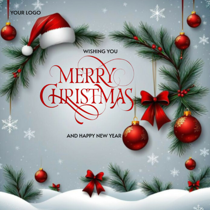 Copy of Grey Typographic Merry Christmas And Happy New Year Instagram ...