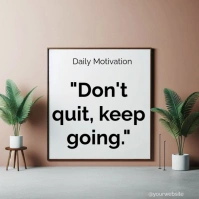 Grey Typographic Motivational Quotes About Hardwork Square (1:1) template