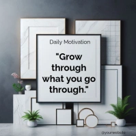 Grey Typographic Motivational Quotes About Resilience Square (1:1) template