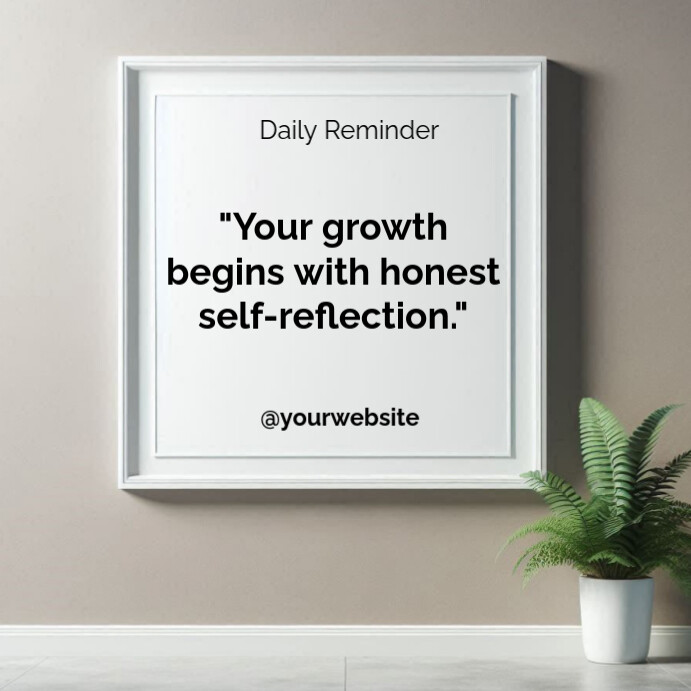 Grey Typographic Motivational Quotes Square (1:1) template