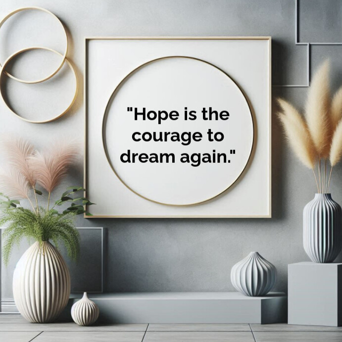 Grey Typographic Motivational Quotes  Square (1:1) template