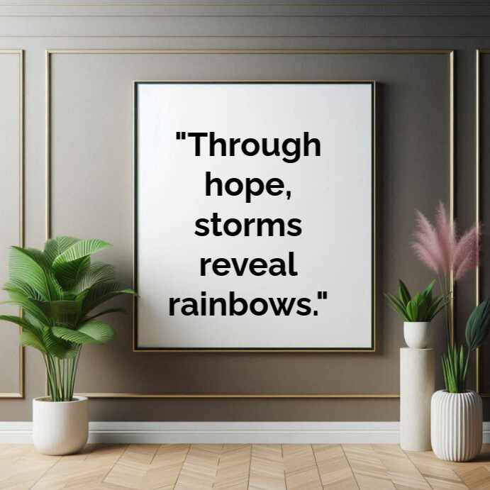 Grey Typographic Motivational Quotes  Square (1:1) template