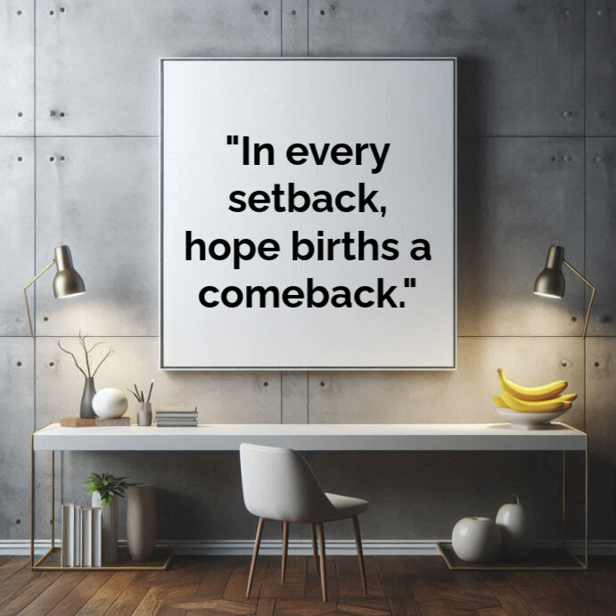 Grey Typographic Motivational Quotes  Square (1:1) template