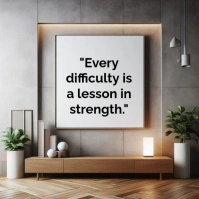 Grey Typographic Motivational Quotes  Square (1:1) template