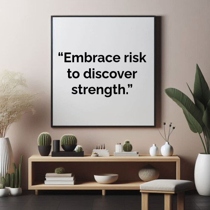Modèle Grey Typographic Motivational Risk Quotes Square (1:1 ...