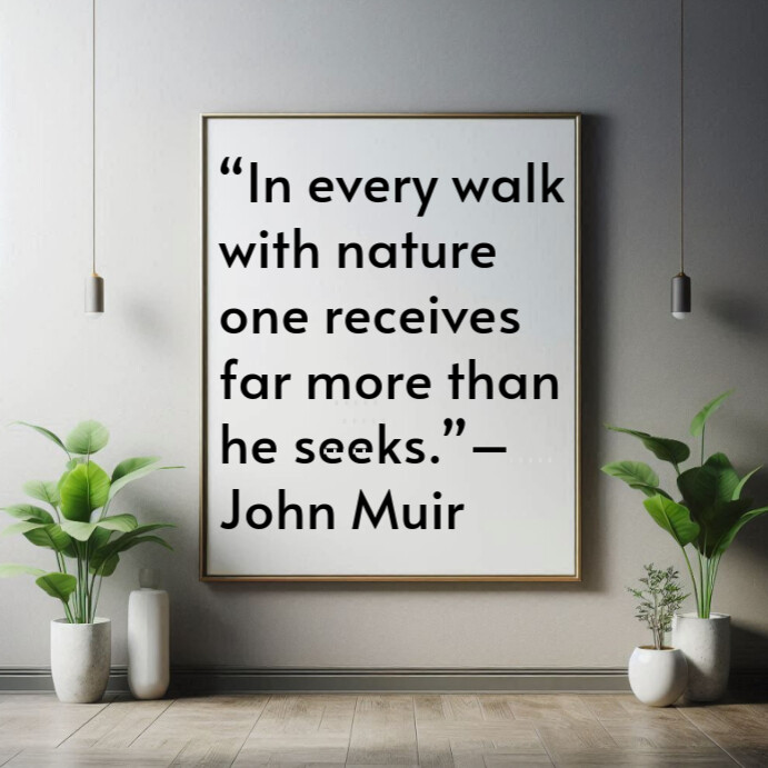 Grey Typographic Nature And The Environment Quote Instagram Post template
