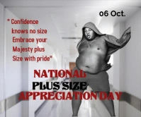 Grey Typographic Plus Size Entertainment Day Large Rectangle Duży prostokąt template