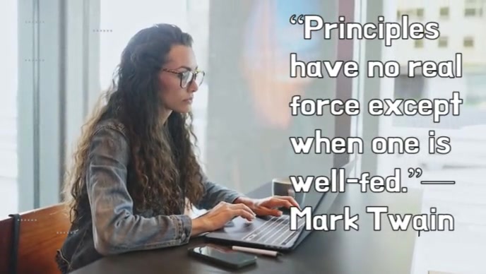 Grey Typographic Principles Quote Youtube Thumbnail template