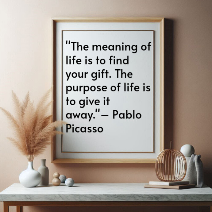 Grey Typographic Purpose And Meaning Quote Instagram Post template