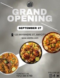 Grey Typographic Restaurant Grand Opening Flyer (us Letter) template