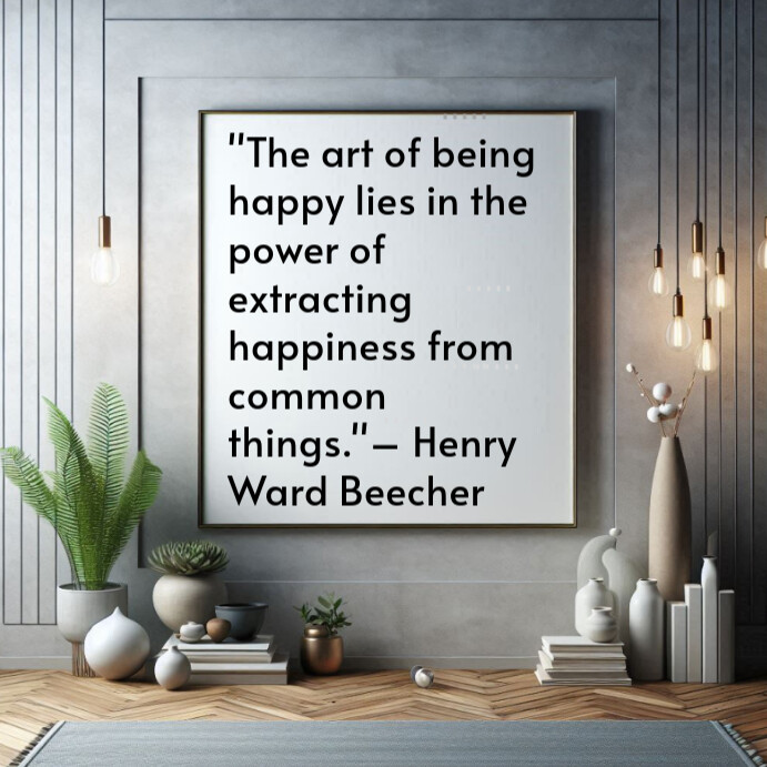Grey Typographic Simplicity And Contentment Quote Instagram Post template