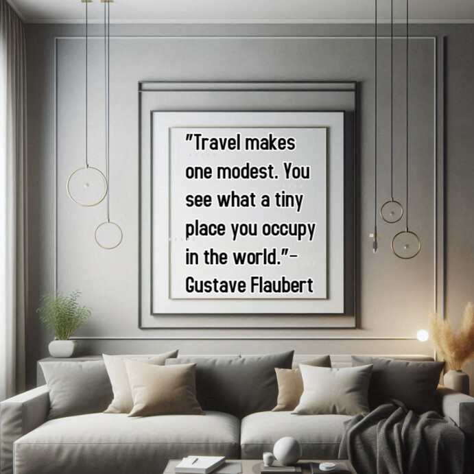 Grey Typographic Travel And Exploration Quote Instagram Post template